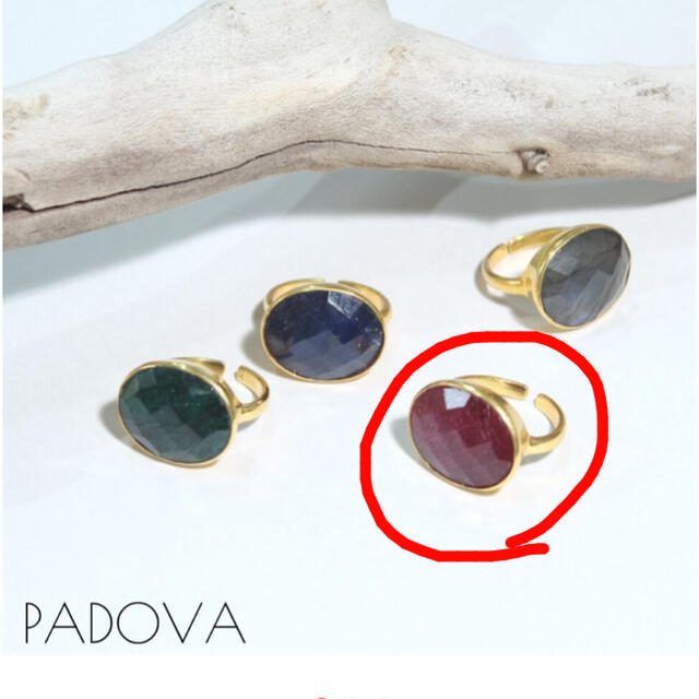 【美品】Padova リング　ヌン　ルビー　フリーサイズ レディースのアクセサリー(リング(指輪))の商品写真