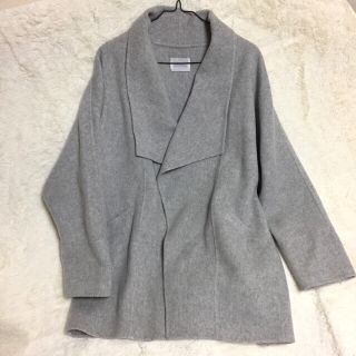 美品　リツコシラハマ　カシミヤ　シルク　フロントリボン　ショールカラー