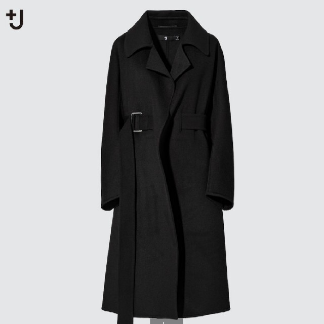 UNIQLO＋J カシミアブレンドラップロングコート BLACK L