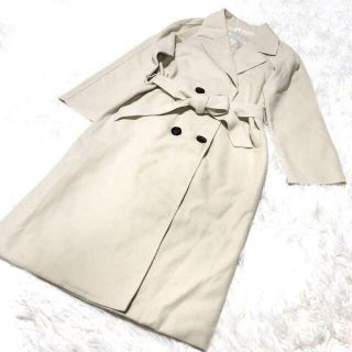 ナチュラルヴィンテージ(natuRAL vintage)の【美品】トレンチコート ベージュ ベルト リボン XL LL(トレンチコート)