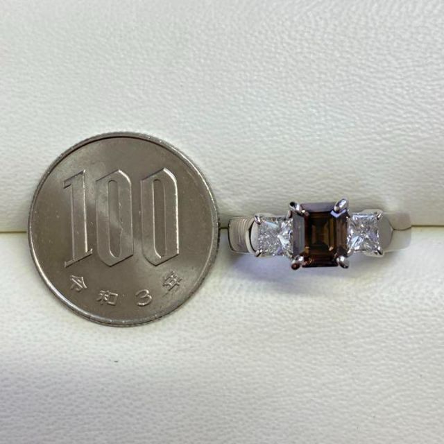 Pt850　天然カラーダイヤモンドリング　D1.22ct　サイズ11.5号 レディースのアクセサリー(リング(指輪))の商品写真