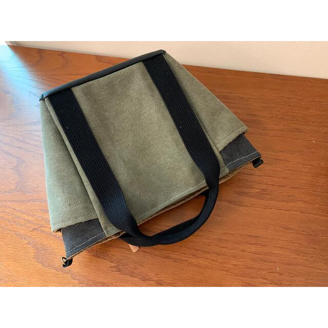 dark Green＆dark gray☆4Pocket tote bag ハンドメイドのファッション小物(バッグ)の商品写真
