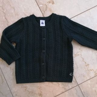 プチバトー(PETIT BATEAU)のプチバトー　男女兼用　綿カーディガン　81cm(カーディガン/ボレロ)