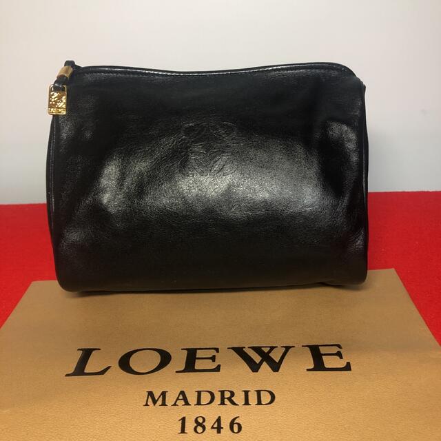 一点物】☆ LOEWE ロエベ ポーチ ナッパレザー セカンドバック-