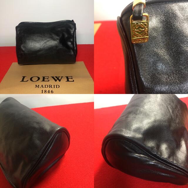 一点物】☆ LOEWE ロエベ ポーチ ナッパレザー セカンドバック-