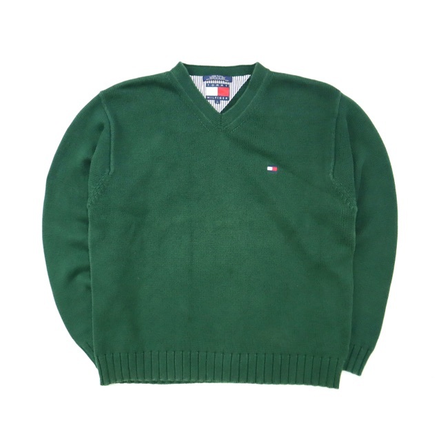 TOMMY HILFIGER(トミーヒルフィガー)の90s ビンテージ トミーヒルフィガー Vネック ニット セーター 古着 メンズ メンズのトップス(ニット/セーター)の商品写真