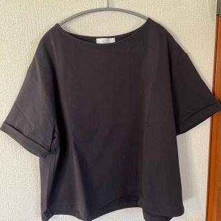 ユナイテッドアローズグリーンレーベルリラクシング(UNITED ARROWS green label relaxing)の黒コットンT(カットソー(半袖/袖なし))