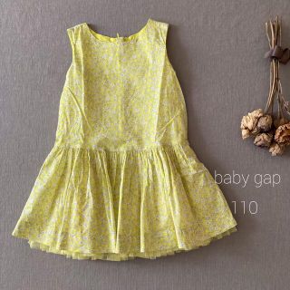 ベビーギャップ(babyGAP)のbaby gap⑅ベビーギャップ 鮮やかイエロー小花柄ワンピース*̩̩̥୨୧˖(ワンピース)