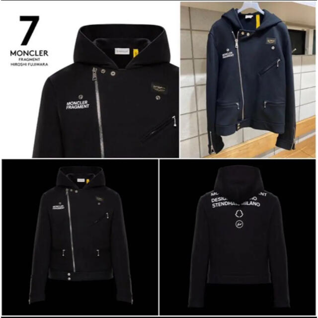 MONCLER(モンクレール)のMONCLERモンクレール フラグメント ルイスレザー ライダース　パーカー メンズのトップス(パーカー)の商品写真