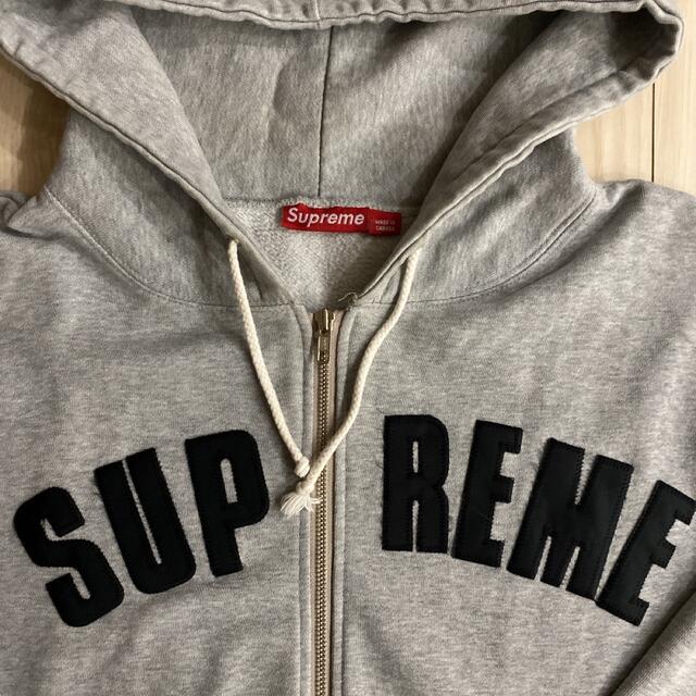 希少初期USA old SUPREME ジップアップパーカー　アーチロゴ　XL