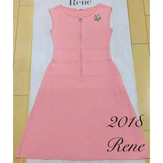 René(ルネ)のRene☆ルネ☆34サイズ ピンク サマーニットワンピース レディースのワンピース(ひざ丈ワンピース)の商品写真