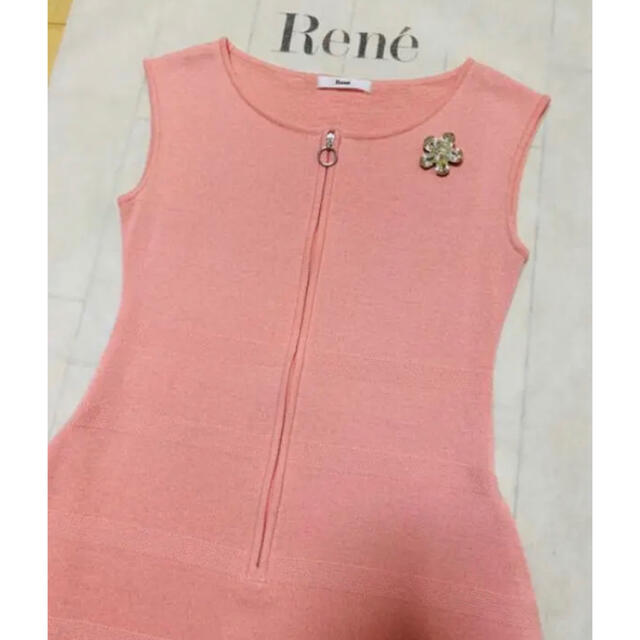 René(ルネ)のRene☆ルネ☆34サイズ ピンク サマーニットワンピース レディースのワンピース(ひざ丈ワンピース)の商品写真