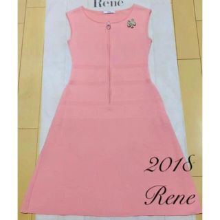 ルネ(René)のRene☆ルネ☆34サイズ ピンク サマーニットワンピース(ひざ丈ワンピース)