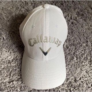 キャロウェイゴルフ(Callaway Golf)のキャロウェイ 白シルバーロゴゴルフキャップ　帽子(ウエア)