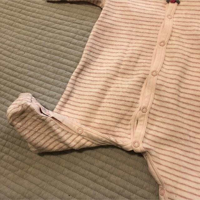 PETIT BATEAU(プチバトー)のプチバトー　足つきロンパース カバーオール 60 3〜6M キッズ/ベビー/マタニティのベビー服(~85cm)(ロンパース)の商品写真