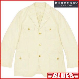 バーバリー(BURBERRY)のビッグロゴ テーラードジャケット ブレザー バーバリー L メンズ ベージュ(テーラードジャケット)