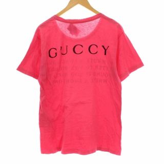 Gucci - グッチ Tシャツ バックロゴ 半袖 ダメージ加工 クルーネック