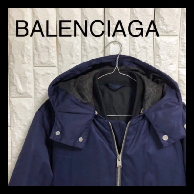 BALENCIAGA ダウンジャケットコート　ネイビー　メンズ