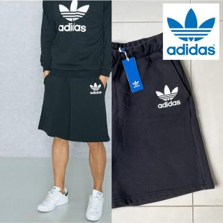 アディダス(adidas)の定番　定価7,689円アディダス【adidas】ブラックトレフォイルハーフパンツ(ショートパンツ)