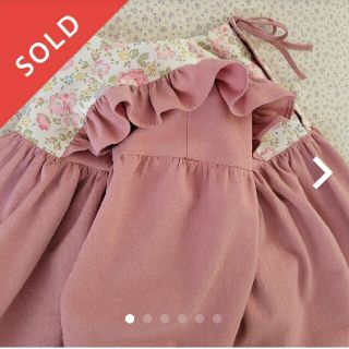 ぽわん袖フリルワンピース⭐100size(ワンピース)