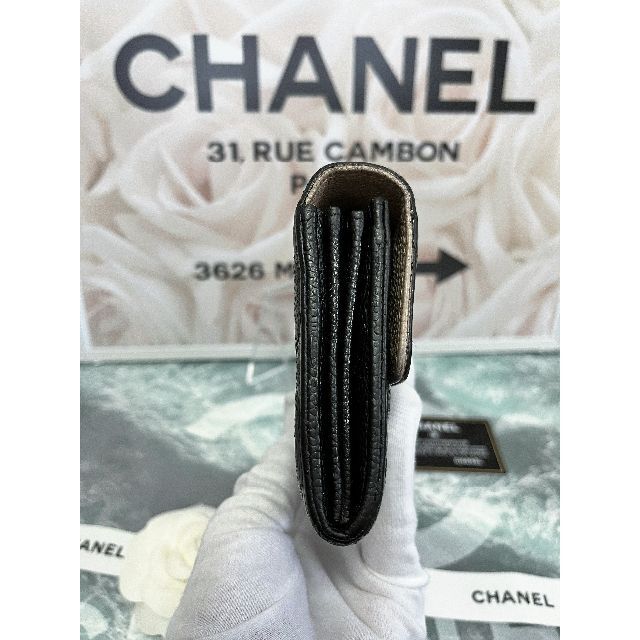 CHANEL(シャネル)の☆正規超美品☆シャネル　マトラッセ　キャビアスキン　フラップ長財布　ブラック レディースのファッション小物(財布)の商品写真