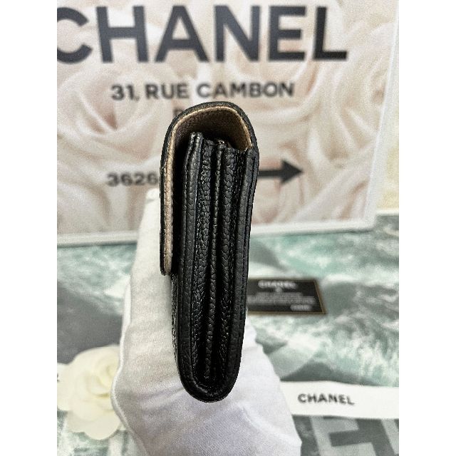 CHANEL(シャネル)の☆正規超美品☆シャネル　マトラッセ　キャビアスキン　フラップ長財布　ブラック レディースのファッション小物(財布)の商品写真