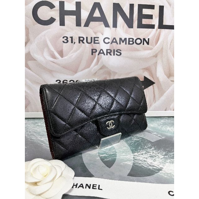 CHANEL(シャネル)の☆正規美品☆シャネル　マトラッセ　タイムレスクラシック　ラムスキン　ブラック レディースのファッション小物(財布)の商品写真