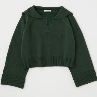 マウジー(moussy)のマウジー SAILOR COLLAR SHORT ニット  グリーン(ニット/セーター)