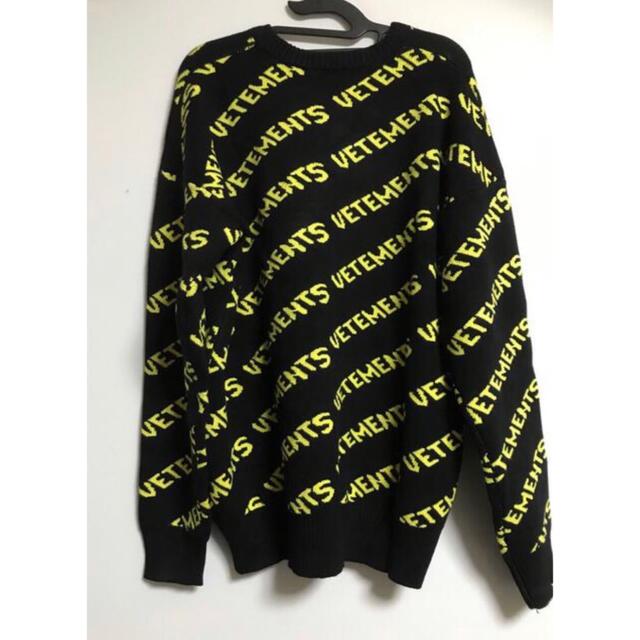 訳有り特価 VETEMENTS/ヴェトモン ブラックオールオーバーセーター