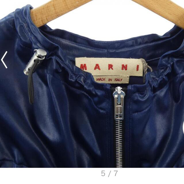 マルニ Marni ブルゾン ノーカラー イタリア ネイビー濃紺