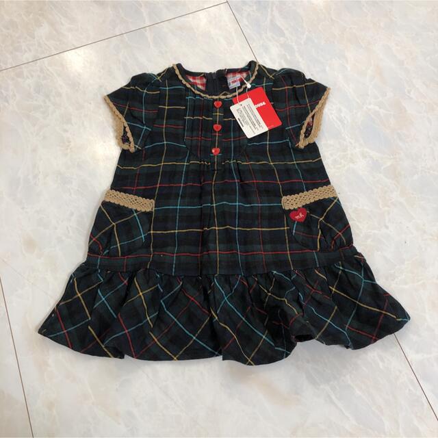 mikihouse(ミキハウス)の新品　ミキハウス　チェック　ワンピース キッズ/ベビー/マタニティのキッズ服女の子用(90cm~)(ワンピース)の商品写真