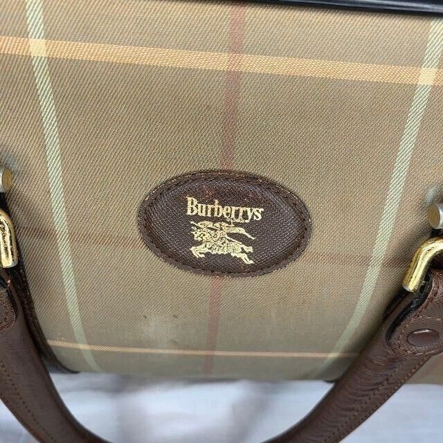 BURBERRY(バーバリー)の★OLD　BURBERRY　ノバチェック　ハンドバッグ　ミニトート　タマムシ色 レディースのバッグ(ハンドバッグ)の商品写真