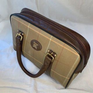 バーバリー(BURBERRY)の★OLD　BURBERRY　ノバチェック　ハンドバッグ　ミニトート　タマムシ色(ハンドバッグ)