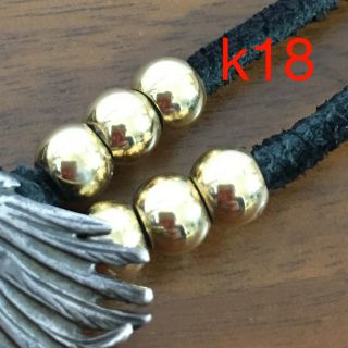 k18 ノーブランド 中空ビーズ 6mm 6粒-