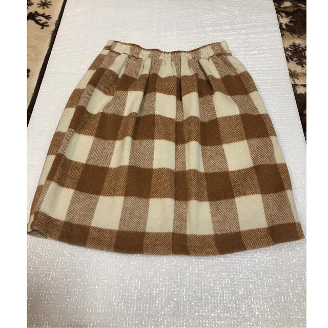 RETRO GIRL(レトロガール)の茶色のチェックひざ上スカート レディースのスカート(ひざ丈スカート)の商品写真