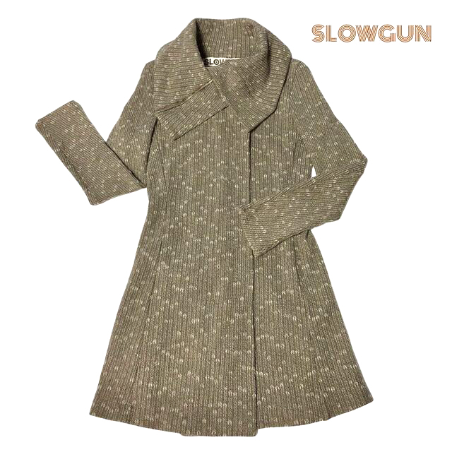 SlowGun(スロウガン)の　SLOWGUN【日本製】ニットミディアム丈コートsize０ レディースのジャケット/アウター(その他)の商品写真