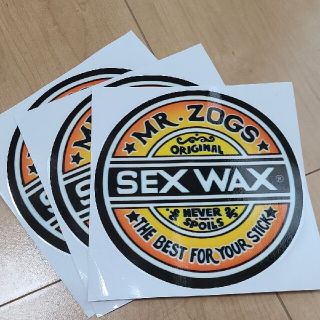 クイックシルバー(QUIKSILVER)のやっ、やっぱりSEXWAX ステッカー3枚セット　イエロー　直径13cm(サーフィン)