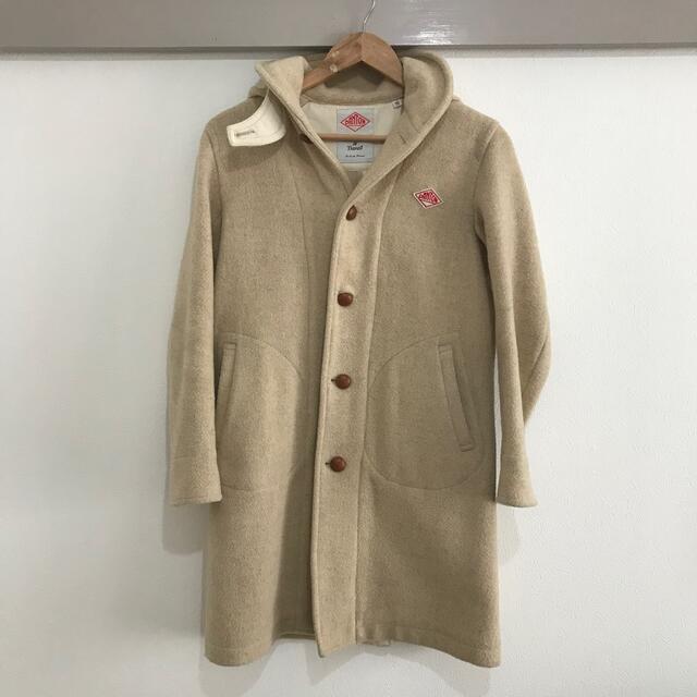 【美品】ダントン ウールモッサ ロングフードコート H.BEIGE 36 M