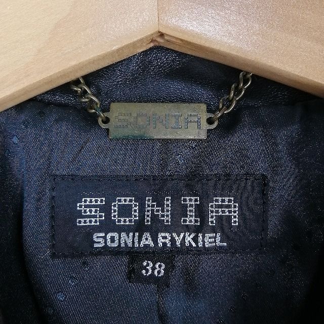 ソニアリキエル レザージャケット SONIA RYKIEL 黒 羊革 ラム M