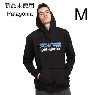 パタゴニア(patagonia)の【新品】パタゴニア　ロゴ　アップライザル　フーディー　スウェット　ブラックM(パーカー)