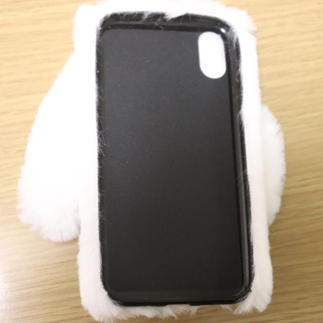 【ファー】ふわふわモフモフ?白うさぎ【iPhoneX/Xs】 スマホ/家電/カメラのスマホアクセサリー(iPhoneケース)の商品写真