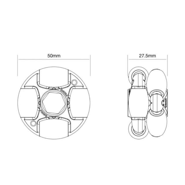 BROMPTON(ブロンプトン)のオムニホイール(ROTACASTER社製)方向転換がらくらく自由自在です。 スポーツ/アウトドアの自転車(パーツ)の商品写真