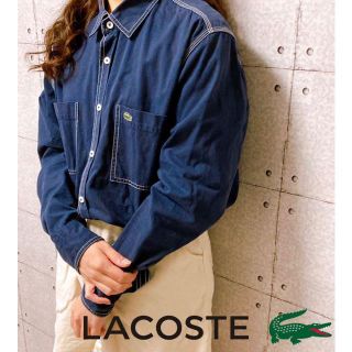 ラコステ(LACOSTE)のLACOSTE ラコステ　長袖シャツ　インディゴ　ブルー　青　ワンポイント　L(シャツ)