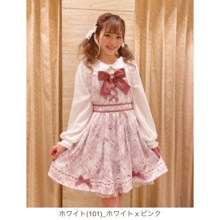 リズリサ(LIZ LISA)の【新作❤︎大人気完売】入手困難 Sewing Bear柄ワンピース新品タグ無し(ひざ丈ワンピース)