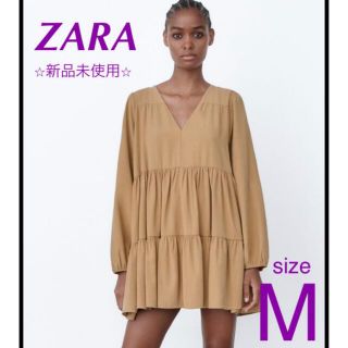 ザラ(ZARA)のZARA ティアード ミニ ワンピース(ひざ丈ワンピース)