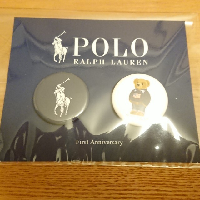 POLO RALPH LAUREN(ポロラルフローレン)の非売品 ラルフローレン ポロベア 缶バッチ 未使用 エンタメ/ホビーのコレクション(ノベルティグッズ)の商品写真