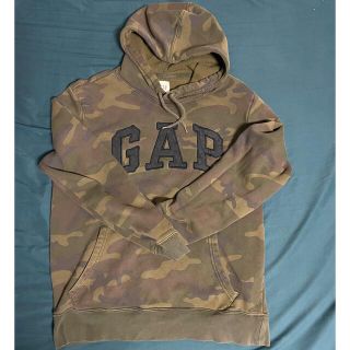 ギャップ(GAP)の【古着】GAP ビッグロゴパーカー Sサイズ　迷彩(パーカー)