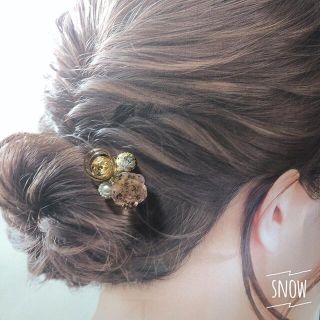 キラキラお花ポニーフック(ヘアアクセサリー)