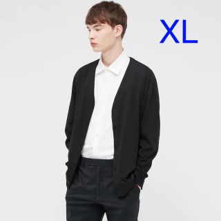 ユニクロ(UNIQLO)のユニクロ エアリズム UVカットカーディガン XLサイズ／ブラック 新品タグ付き(カーディガン)