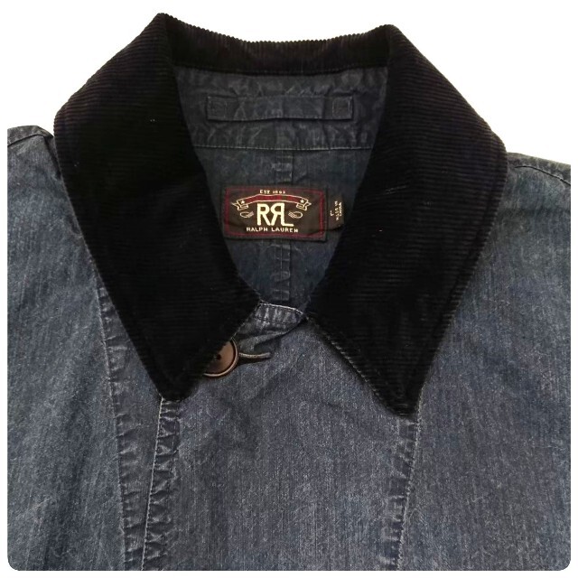 RRL(ダブルアールエル)のRRL USED加工 高級インディゴコットンナイロンデニムエンジニアコート L メンズのジャケット/アウター(その他)の商品写真
